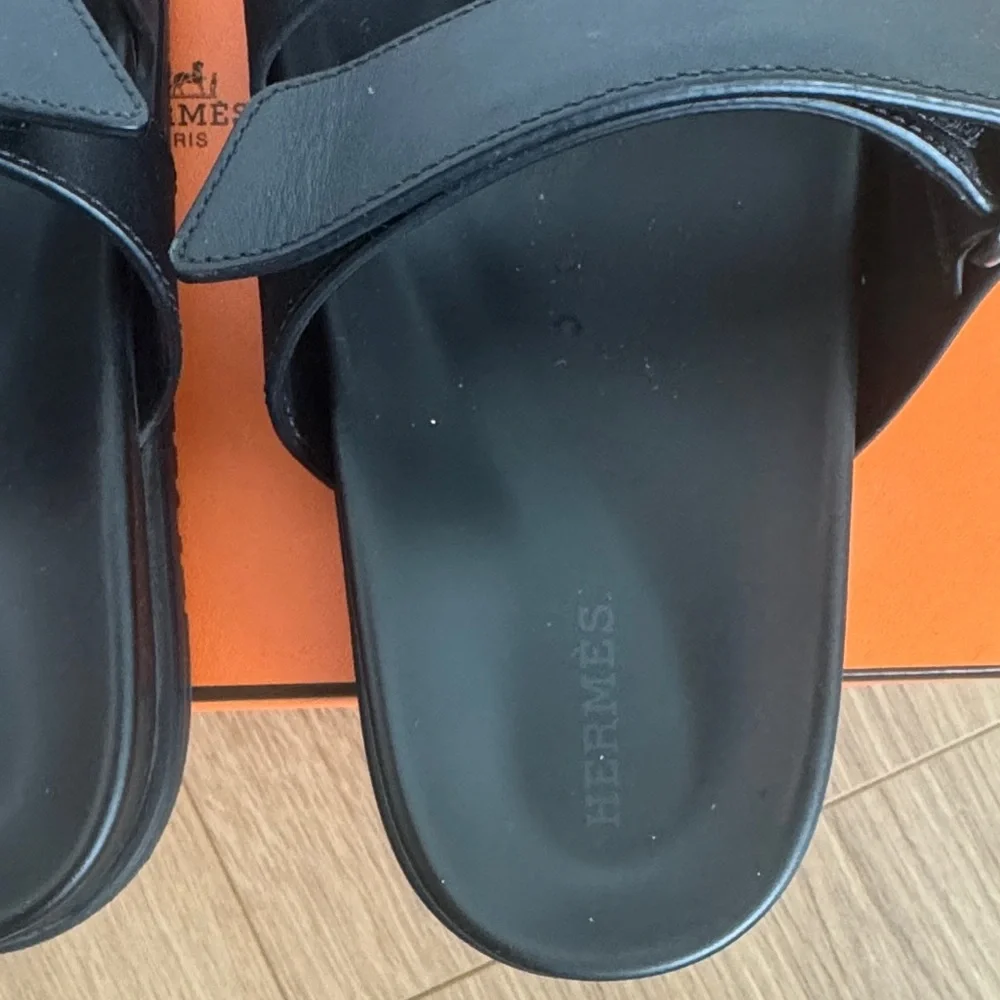 Hermes Leather Chypre Sandals - Picture 10 of 11